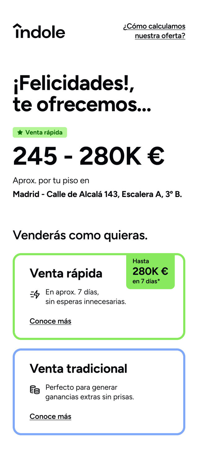 Índole offer screen